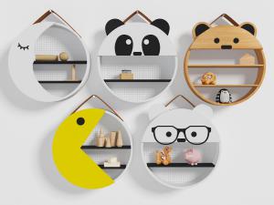 现代儿童动物造型的墙面置物装饰架