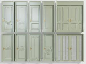 北欧灰绿色平开门大门