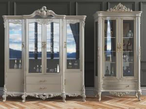 欧式装饰雕花构件玻璃柜门的酒柜、装饰柜3d模型 欧式装饰雕花构件玻璃柜门的酒柜、装饰柜