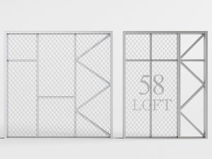 工业风金属网隔断3d模型 工业风金属网隔断