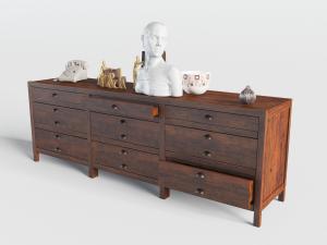 美式实木带抽屉的玄关柜边柜