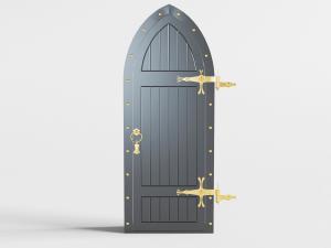 欧式灰色拱形平开门