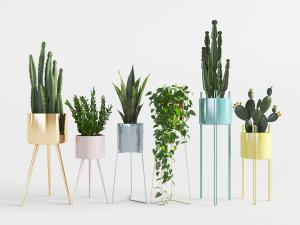 北欧现代金属花架花盆盆栽植物