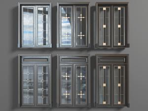 新中式黑色玻璃推拉门