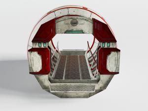 圆形带扶手走廊的工业机械设备设施3d模型 圆形带扶手走廊的工业机械设备设施