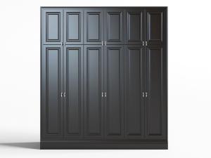 简欧黑色六开门衣柜