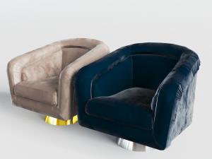 新中式现代金丝绒布艺单人沙发3d模型 新中式现代金丝绒布艺单人沙发