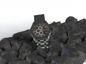 现代一块掉在石头上的石英手表3d模型 现代一块掉在石头上的石英手表