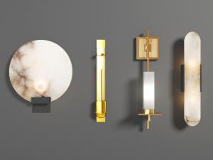 新中式大理石纹理灯罩的壁灯