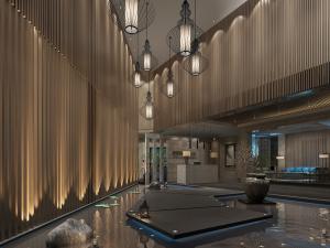 新中式大厅接待前台休息区