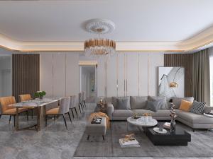 现代轻奢客厅餐厅