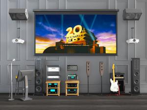 现代音响投影仪幕布功放