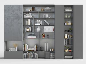 后现代灰色装饰柜置物架