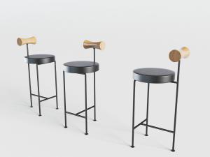 后现代金属支架的吧凳吧椅