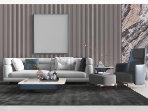 后现代多人沙发单人沙发茶几组合