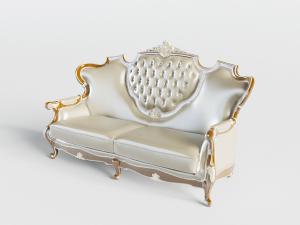 欧式雕花皮革多人沙发