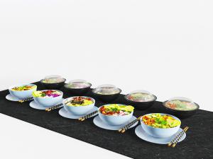 装满食物的碗碟筷子3d模型 装满食物的碗碟筷子