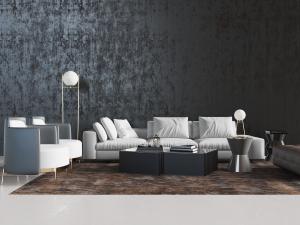 现代轻奢多人沙发单人沙发茶几组合