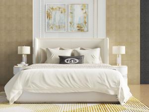 现代白色双人床