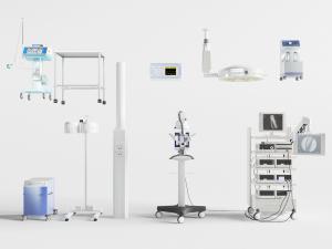 现代手术无影灯心电监护仪可移动医疗器械3d模型 现代手术无影灯心电监护仪可移动医疗器械