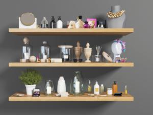 现代实木隔板装饰置物架