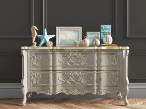 欧式雕花玄关柜边柜