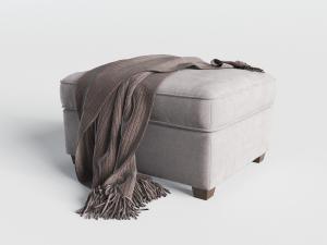 美式布艺方形沙发凳