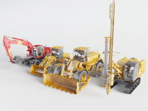 现代铲车挖掘机工程农机车