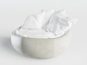 现代凹陷圆形单人沙发3d模型 现代凹陷圆形单人沙发