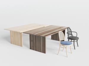 现代实木餐桌休闲椅子3d模型 现代实木餐桌休闲椅子