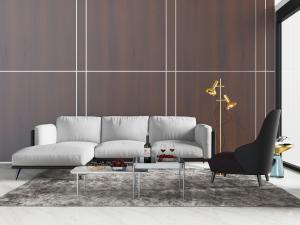 现代多人转角沙发单人沙发茶几组合