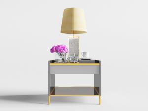 现代轻奢床头柜床头灯