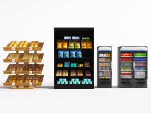 超市零食面包糕点货架冰箱保鲜柜