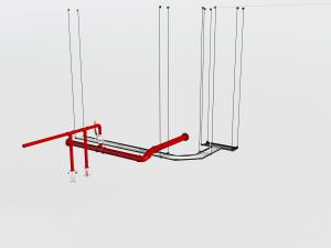现代红色管道消防设施设备3d模型 现代红色管道消防设施设备
