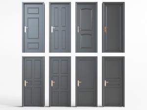 现代黑色平开门