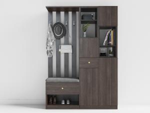 现代实木玄关柜、鞋柜