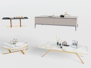 现代轻奢大理石纹理的茶几