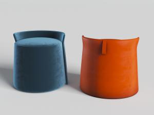 新中式现代圆形布艺坐墩