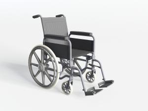 黑色哑光不锈钢轮椅3d模型 黑色哑光不锈钢轮椅