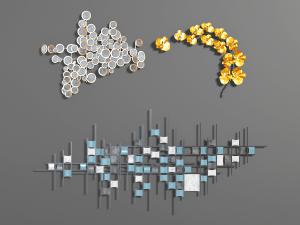 现代新中式墙面金属挂件