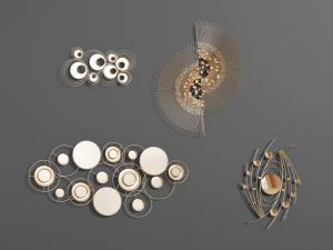 现代新中式金属墙面饰品挂件