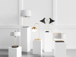 北欧金属灯柱的台灯