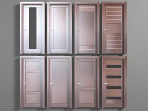 现代新中式红棕色平开门