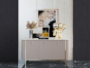 简欧菱形纹理的玄关柜