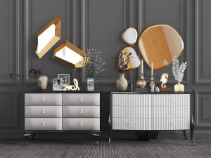 简欧带抽屉的玄关柜