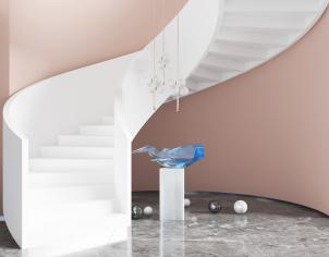 现代白色螺旋楼梯3d模型 现代白色螺旋楼梯