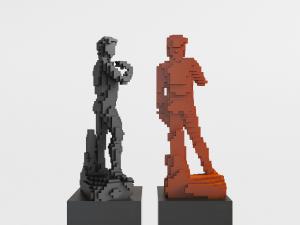 现代拼图人物雕塑