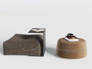 新中式方形懒人沙发、圆形坐墩