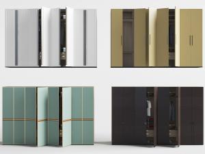 现代超宽八扇实木衣柜