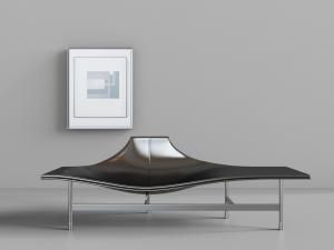 后现代黑色皮革异形坐凳